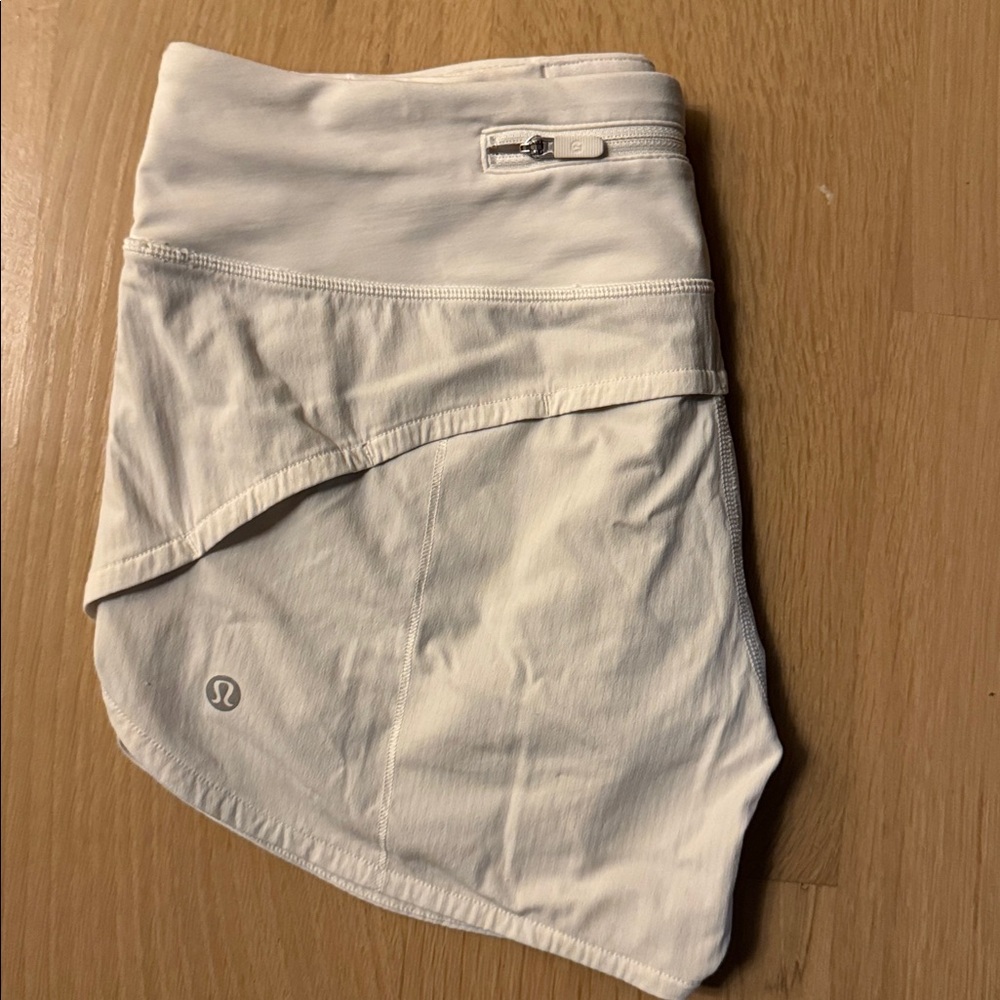 Lululemon White Athletic Shorts